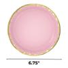 Amscan Rose Pink Round Metallic Paper Plates (6.75") Pack of 8 - Durable & Elegant Tableware for Parties & Events view 3
