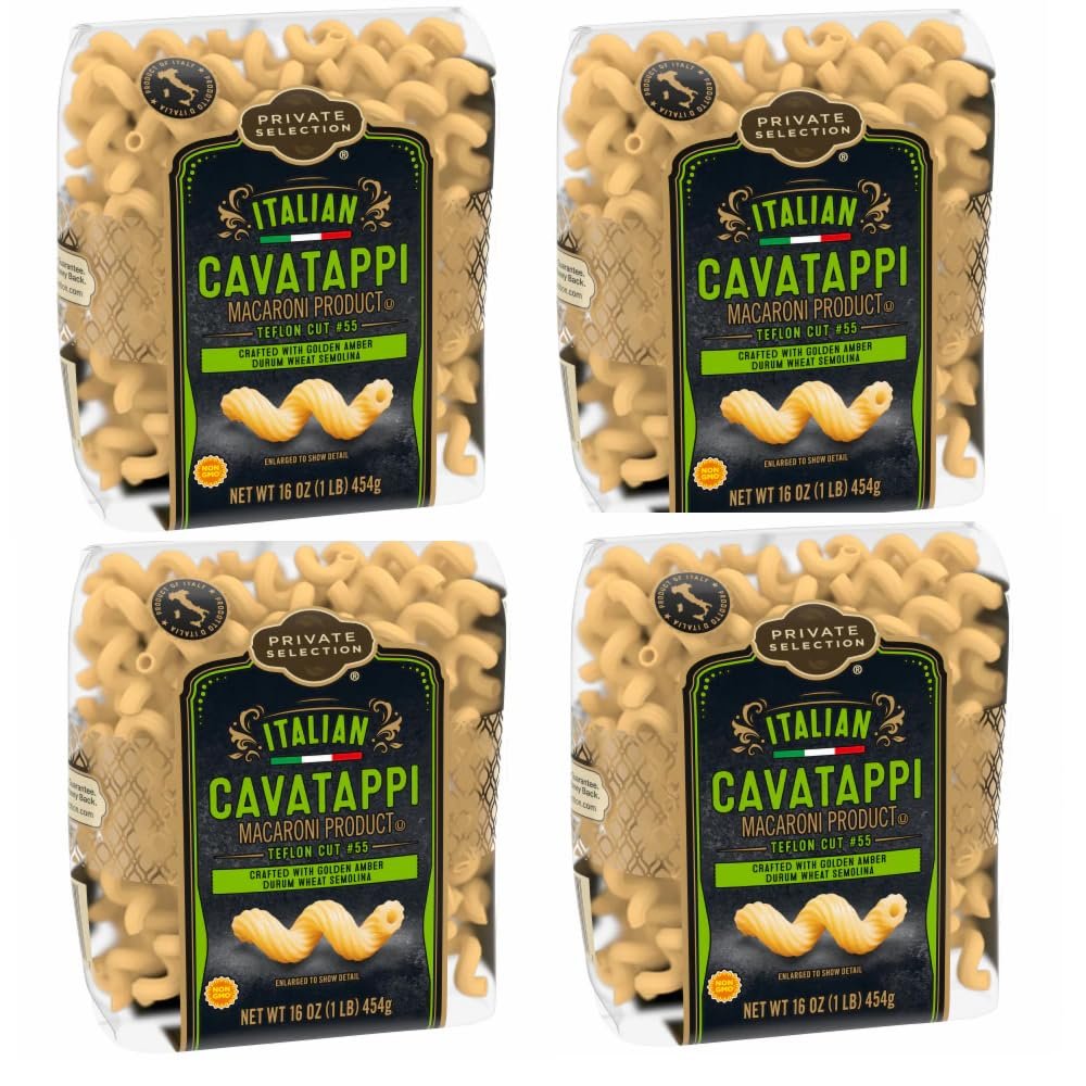 Generic Private Selection Italian Cavatappi Pasta Golden Amber Durum Wheat Semolina 16 oz (Pack of 4)