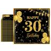 30th Birthday Decorations for Him 40PCS 30th Birthday Napkins Black and Gold Disposable Paper Beverage Napkins for Wedding 30 Fabulous Party Supplies view 1