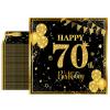 40PCS 70th Birthday Napkins Disposable Paper Napkins Black and Gold Party Decorations Tableware for 70th Birthday Decorations for Men Women for 70th Anniversary Birthday Wedding Party Supplies view 1