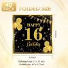 16th Birthday Decorations for Boys 40pcs Black and Gold Napkins Disposable Birthday Party Paper Napkins for Happy 16th Birthday Party Supplies view 2