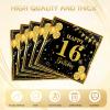 16th Birthday Decorations for Boys 40pcs Black and Gold Napkins Disposable Birthday Party Paper Napkins for Happy 16th Birthday Party Supplies view 3