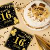 16th Birthday Decorations for Boys 40pcs Black and Gold Napkins Disposable Birthday Party Paper Napkins for Happy 16th Birthday Party Supplies view 4