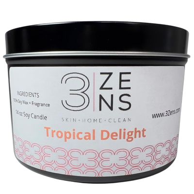 3Zens Tropical Delight Candle - 14 Ounces, White