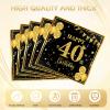 40 Pack 40th Birthday Napkins Black and Gold Glitter - 2-Ply Disposable 6.5x6.5 Inches 40th Party Supplies & Tableware view 3