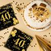 40 Pack 40th Birthday Napkins Black and Gold Glitter - 2-Ply Disposable 6.5x6.5 Inches 40th Party Supplies & Tableware view 4