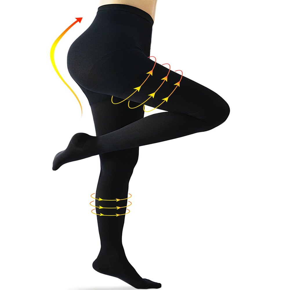 CASMON 15-20 mmHg Medical Compression Pantyhose for Women & Men, Closed Toe Compression Tights for Varicose Veins Edema
