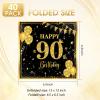 40PCS 90th Birthday Decorations for Men Black and Gold 90th Birthday Napkins Disposable Napkins for 90th Anniversary Birthday Wedding Party Decorations Supplies view 2