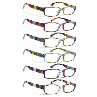 NORPERWIS 6 Pack Reading Glasses for Women Men, Blue Light Readers, Anti Glare Computer Eyeglasses with Spring Hinge (Mix Color-4, 3.00, multiplier_x)