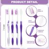 100 Prepasted Disposable Toothbrushes Individually Wrapped Pre Pasted Toothbrushes Soft Bristle Travel Tooth Brush Single Use Wrapped for Hotel, Camping, Travel and Gift for The Homeless (purple) view 2