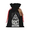 HYYTNHJSD Pyramid Illuminati Don't Trust Anyone Drawstring Burlap Gift Bags Multi-Size Festive Gift Bag view 1