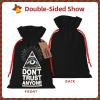 HYYTNHJSD Pyramid Illuminati Don't Trust Anyone Drawstring Burlap Gift Bags Multi-Size Festive Gift Bag view 2