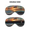 Beach Maui Hawaii Sunset Sea Waves Clouds Double-Sided Sleep Eye Mask, Comfort Soft Blindfold with Adjustable Strap, Block Out Light view 2