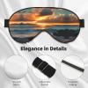 Beach Maui Hawaii Sunset Sea Waves Clouds Double-Sided Sleep Eye Mask, Comfort Soft Blindfold with Adjustable Strap, Block Out Light view 4