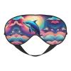 Colorful Starry Sky Ocean Dolphin Double-Sided Sleep Eye Mask, Comfort Soft Blindfold with Adjustable Strap, Block Out Light view 1