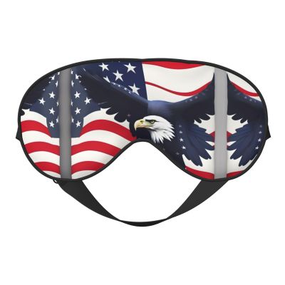 American Flag Fly Eagle Double-Sided Sleep Eye Mask, Comfort Soft Blindfold with Adjustable Strap, Block Out Light