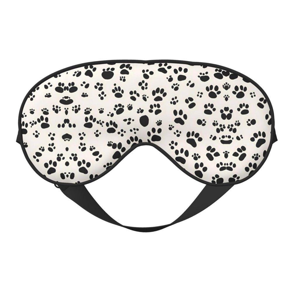 Bone and paw Print Double-Sided Sleep Eye Mask, Comfort Soft Blindfold with Adjustable Strap, Block Out Light