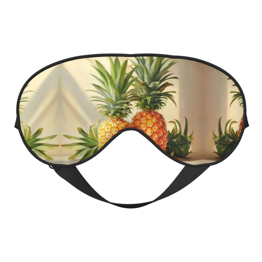 Pineapple Painting Double-Sided Sleep Eye Mask, Comfort Soft Blindfold with Adjustable Strap, Block Out Light
