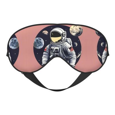 Astronaut on The Moon Double-Sided Sleep Eye Mask, Comfort Soft Blindfold with Adjustable Strap, Block Out Light