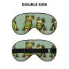Funny Green Frogs Double-Sided Sleep Eye Mask, Comfort Soft Blindfold with Adjustable Strap, Block Out Light view 2