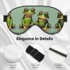 Funny Green Frogs Double-Sided Sleep Eye Mask, Comfort Soft Blindfold with Adjustable Strap, Block Out Light view 4