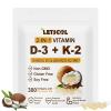 LETSCOL 2-in-1 Vitamin D3 K2 Supplement Softgel, Vitamin D3 10000 IU and Vitamin K2 200 mcg, K2 MK7 with D3 Vitamin Supplement Support Immune, Heart, Joint, Teeth & Bone Health view 1