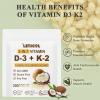 LETSCOL 2-in-1 Vitamin D3 K2 Supplement Softgel, Vitamin D3 10000 IU and Vitamin K2 200 mcg, K2 MK7 with D3 Vitamin Supplement Support Immune, Heart, Joint, Teeth & Bone Health view 4