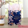 Hallmark 9" Medium Mother's Day Gift Bag with Tissue Paper (Navy Blue with Pink and Orange Flowers) (Pack of 2) view 2
