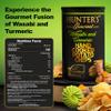 Hunter's Gourmet Hand-Cut Chips | No Trans Fat | Made with 100% Sunflower Oil | Wasabi & Turmeric Flavor | Gourmet Travel Snack | Halal | Vegetarian | Gluten-Free Chips | Pack of 4 | 150g view 2