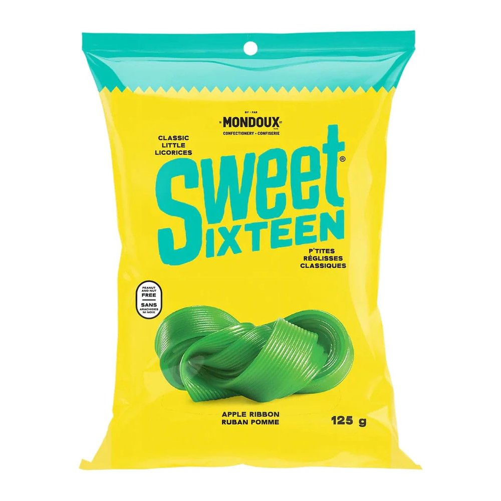 Mondoux Sweet Sixteen Ribbon Gummy, Apple Flavored, 125g/4.3 oz., Bag