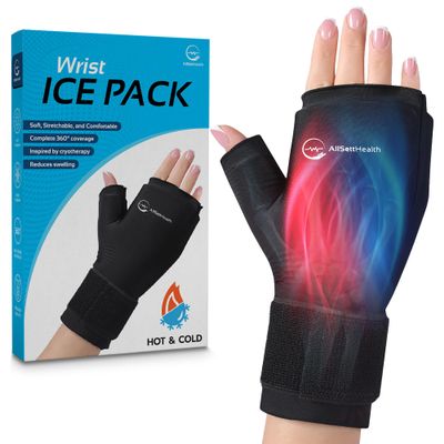 Wrist Ice Pack Wrap - Hot and Cold Gel Thumb & Hand Ice Pack Glove for Arthritis Relief | Microwavable & Freezer Safe, Dual Therapy for Carpal Tunnel, Tendonitis, Swelling, Targeted Relief for Hand