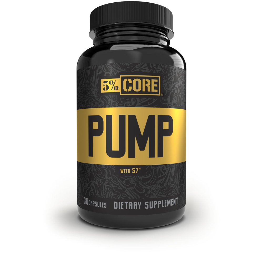 5% Nutrition Core Pump Caps | NO2 Nitric Oxide Booster Supplement Pills | All Natural Ultra Low Stim Preworkout Supplement (5mg Caffeine) (30 Caps)