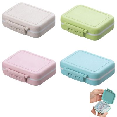 4 Pack Pill Box 3 Compartments Travel Pill Case Moisture Proof Small Pill Organizer Portable for Pocket Purse Daily Cute Pill Holder Container for Vitamins, Medicine
