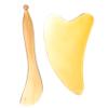 SOESFOUFU 2pcs Gua Horn Scraping Plates Set for Facial Massage Eye Care and Natural Cow Horn Tools for Skin Tightening and Relaxation Random Style view 1