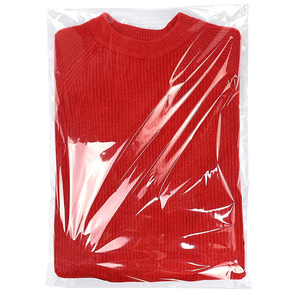 Clear Resealable Cellophane Plastic Bags Self Adhesive for Packaging Shirts, Clothing and Products,50 Pcs 14x20 Inches Self Sealing Cellophane Bags