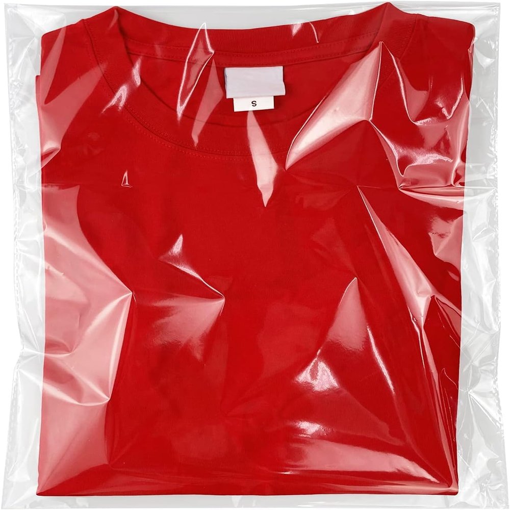 Clear Resealable Cellophane Plastic Bags Self Adhesive for Packaging Shirts, Clothing and Products,50 Pcs 10x14 Inches Self Sealing Cellophane Bags
