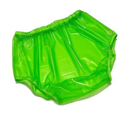 NineLife Basics Adult Incontinence PVC Diaper Covers, Loose Transparent Super Soft Incontinence Diaper Pants, PVC Drift Waterproof Pants Large Size Briefs, Soft Surface, Unisex (Green, Large)