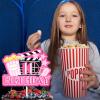 Movie Night Cake Topper Teen 10th Birthday Happy Popcorn Video Recorder Decoration, Cinema Party, Boy and Girl Birthday Party Decoration Supplies, Birthday Gifts for Kids. Pink. LIANGSS view 4