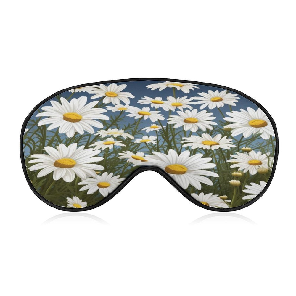 Sleep Mask Camomile Pattern Light Blocking Sleeping Eye Mask, Eye Cover with Adjustable Strap Eye Sleep Shade Cover