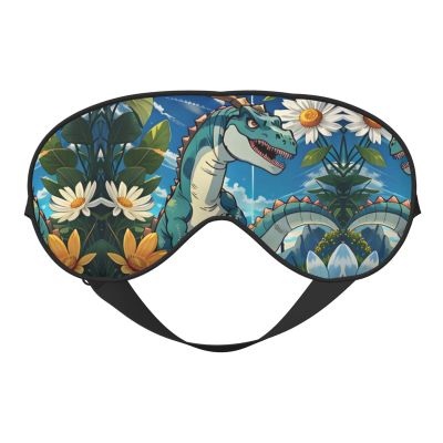 FoRes Sleep Masks Silky Cute Dinosaur Eye Cover Soft Satin Blindfold Elastic for Women Man Travel Nap - Silent Night Stars, Black