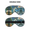FoRes Sleep Masks Silky Cute Dinosaur Eye Cover Soft Satin Blindfold Elastic for Women Man Travel Nap - Silent Night Stars, Black view 2