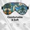 FoRes Sleep Masks Silky Cute Dinosaur Eye Cover Soft Satin Blindfold Elastic for Women Man Travel Nap - Silent Night Stars, Black view 3