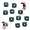 10 Pcs Thickened Square Shape Multi-Color Coloured Glaze Aromatherapy Pendant Bottle - Essential Oils Perfume Necklace Pendant Vials (Blackish Green) view 1
