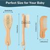 BONUMVITA Baby Hair Brush and Comb Set, Wooden Baby Hair brush with Soft Goat Bristle and Wood Comb for Newborn Essentials, Good for Cradle Cap view 2