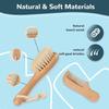 BONUMVITA Baby Hair Brush and Comb Set, Wooden Baby Hair brush with Soft Goat Bristle and Wood Comb for Newborn Essentials, Good for Cradle Cap view 3