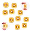 10 Pcs Thickened Square Shape Multi-Color Coloured Glaze Aromatherapy Pendant Bottle - Essential Oils Perfume Necklace Pendant Vials (Yellow) view 1