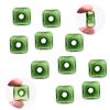 10 Pcs Thickened Square Shape Multi-Color Coloured Glaze Aromatherapy Pendant Bottle - Essential Oils Perfume Necklace Pendant Vials (Green) view 1