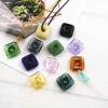 10 Pcs Thickened Square Shape Multi-Color Coloured Glaze Aromatherapy Pendant Bottle - Essential Oils Perfume Necklace Pendant Vials (Clear) view 4
