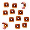 10 Pcs Thickened Square Shape Multi-Color Coloured Glaze Aromatherapy Pendant Bottle - Essential Oils Perfume Necklace Pendant Vials (Amber) view 1