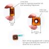 10 Pcs Thickened Square Shape Multi-Color Coloured Glaze Aromatherapy Pendant Bottle - Essential Oils Perfume Necklace Pendant Vials (Amber) view 2